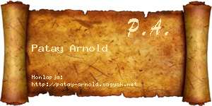 Patay Arnold névjegykártya